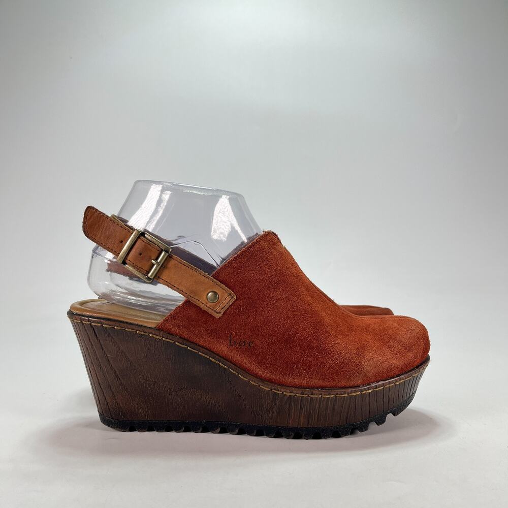 B.O.C. May Brown Casual Comfort Shoes Wedge Platform Sandals Women's Size 7M